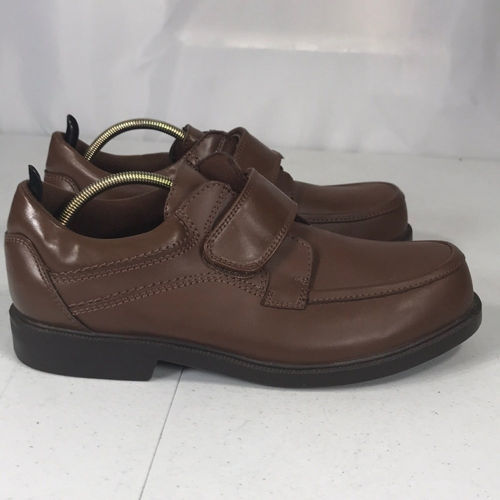 Dr SCHOLLS brown leather strap loafers sz 9 3E